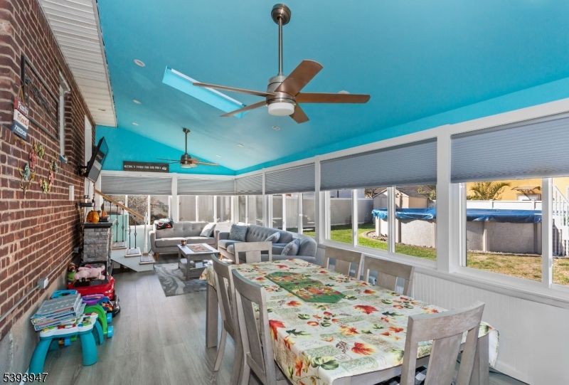 Dining room, Interior, Living room, Stone Walls, Sun Room, Wood Texture Flooring