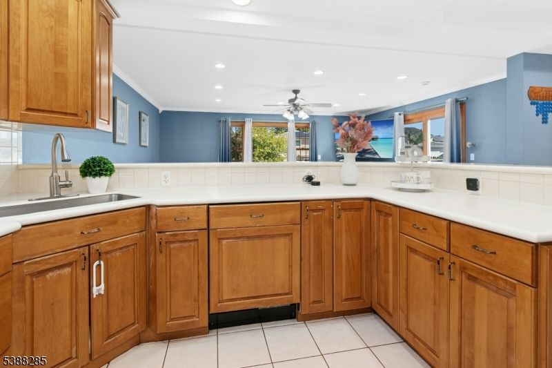 Interior, Kitchen, Recessed Lighting, Tile Countertops