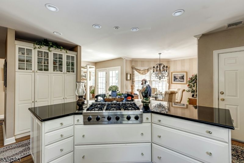 Chandelier, Interior, Kitchen, Recessed Lighting, Wood Texture Flooring