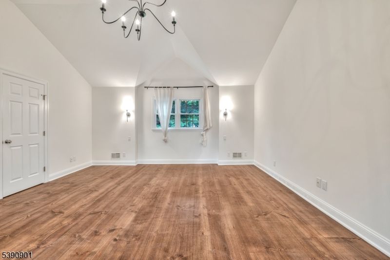 Chandelier, Empty room, Interior, Wood Texture Flooring
