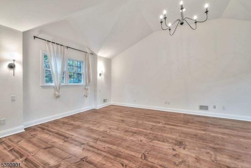 Chandelier, Empty room, Interior, Wood Texture Flooring