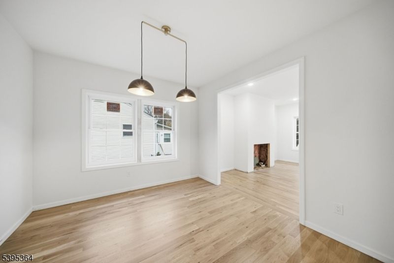 Empty room, Interior, Pendant Lights, Recessed Lighting, Wood Texture Flooring
