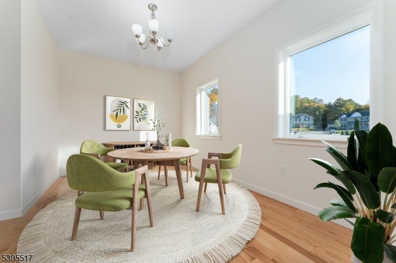 Chandelier, Dining room, Interior, Wood Texture Flooring