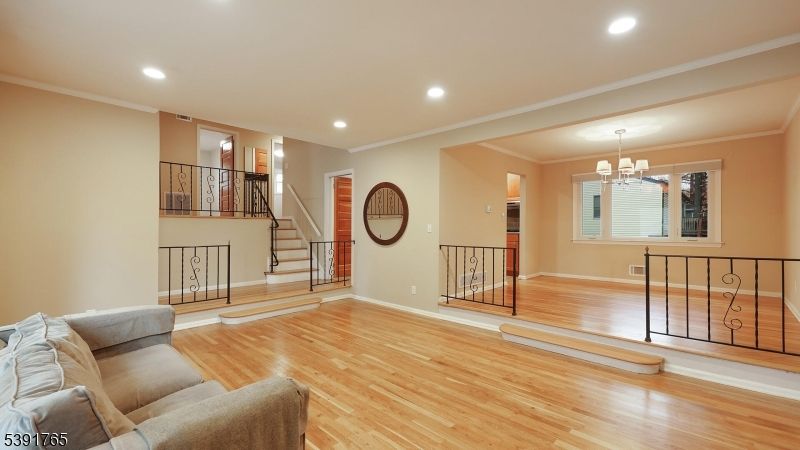 Chandelier, Interior, Recessed Lighting, Wood Texture Flooring