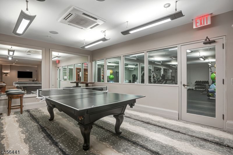 Billiard Table, Game Room, Interior, Recessed Lighting