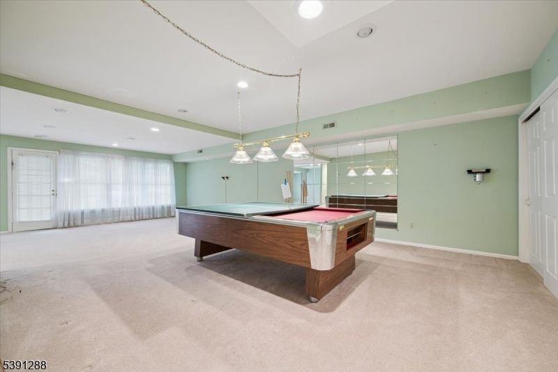 Billiard Table, Game Room, Interior, Pendant Lights, Recessed Lighting