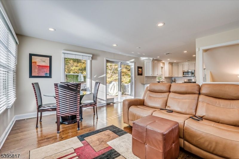 Dining room, Interior, Kitchen, Living room, Recessed Lighting, Wood Texture Flooring