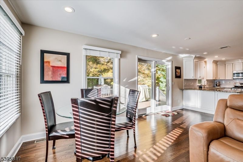 Dining room, Interior, Kitchen, Recessed Lighting, Wood Texture Flooring