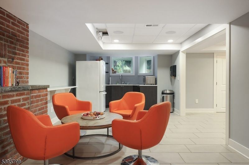 Interior, Living room, Recessed Lighting, Stone Walls