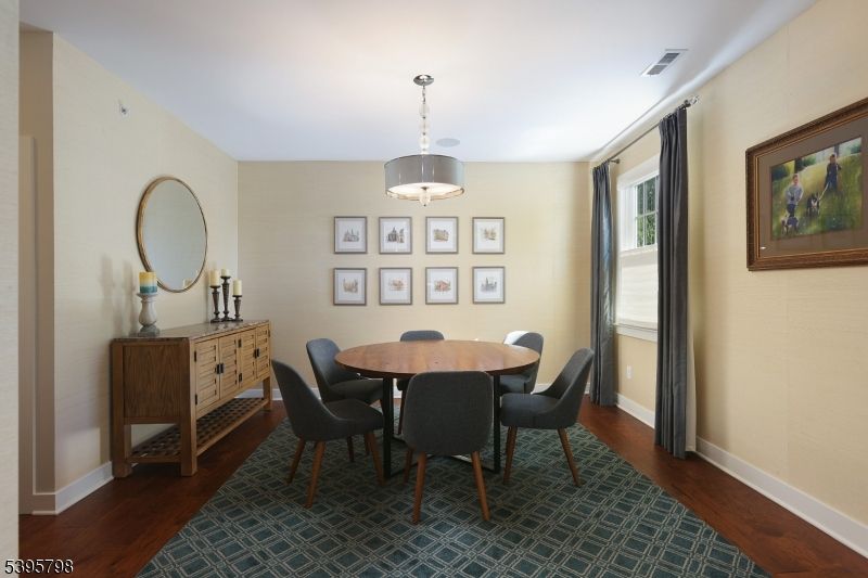 Chandelier, Dining room, Interior, Wood Texture Flooring