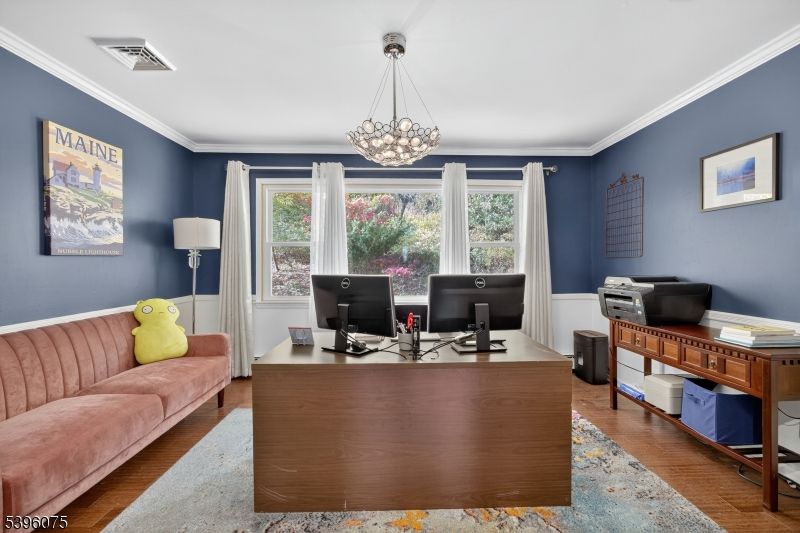 Home Office, Interior, Pendant Lights, Wood Texture Flooring