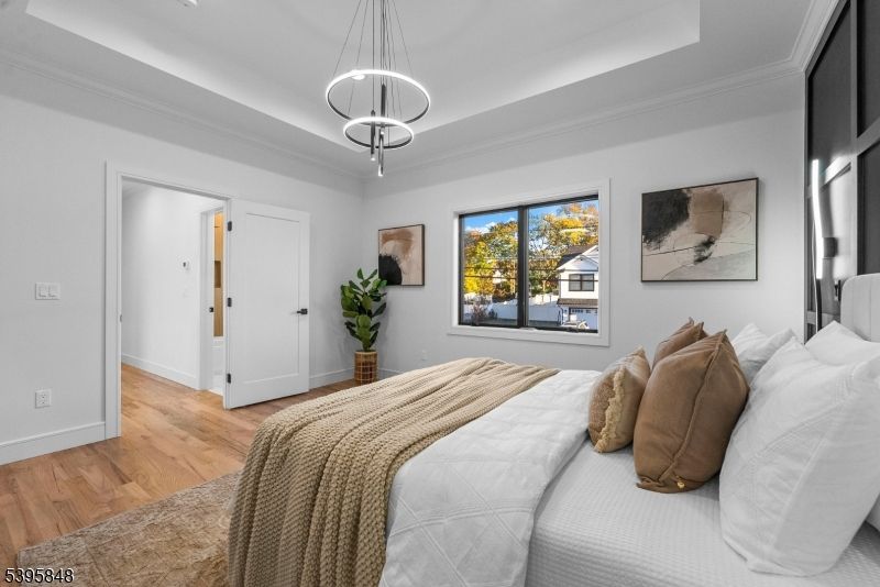 Bedroom, Interior, Pendant Lights, Wood Texture Flooring
