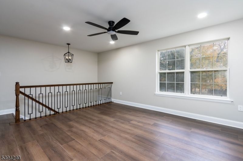 Empty room, Interior, Pendant Lights, Recessed Lighting, Wood Texture Flooring