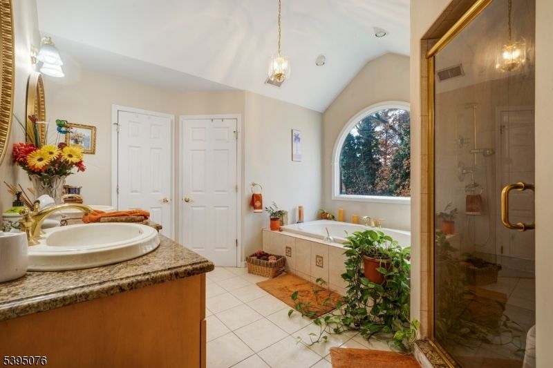 Bathroom, Dual Sink Vanities, Glass Shower, Interior, Pendant Lights