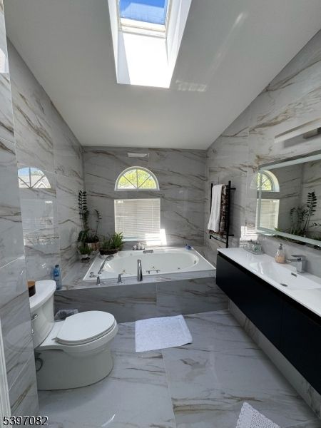 Bathroom, Dual Sink Vanities, Interior, Marble, Marble Walls