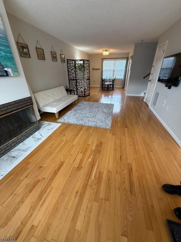 Fireplace, Interior, Wood Texture Flooring
