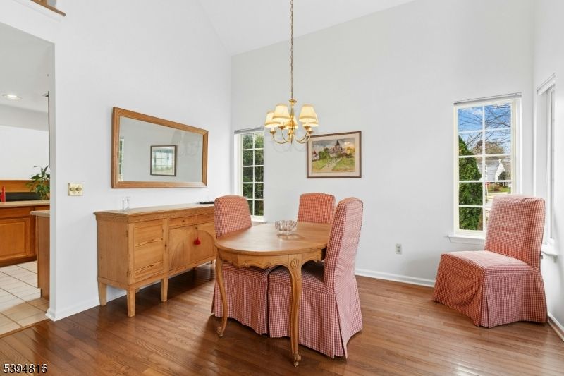 Chandelier, Dining room, Interior, Recessed Lighting, Wood Texture Flooring