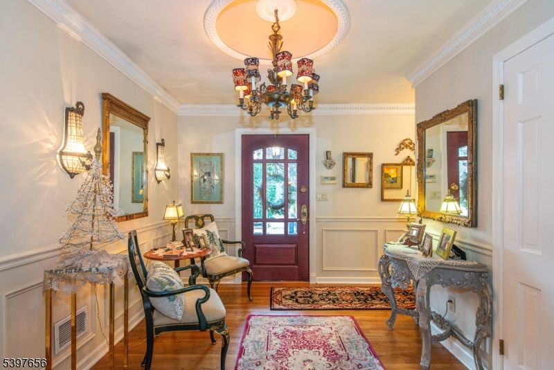 Chandelier, Interior, Wood Texture Flooring