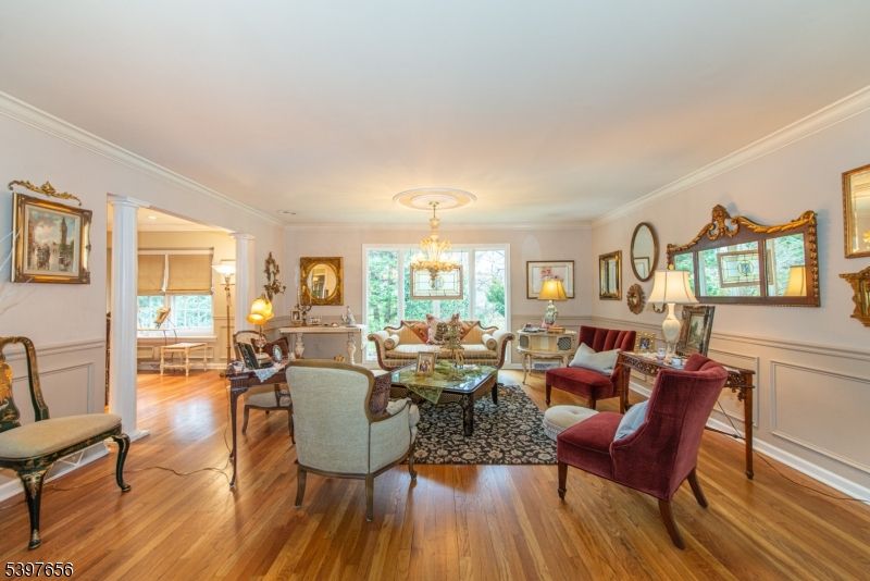 Chandelier, Interior, Living room, Wood Texture Flooring