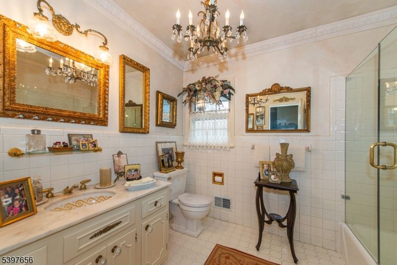 Bathroom, Chandelier, Glass Shower, Interior