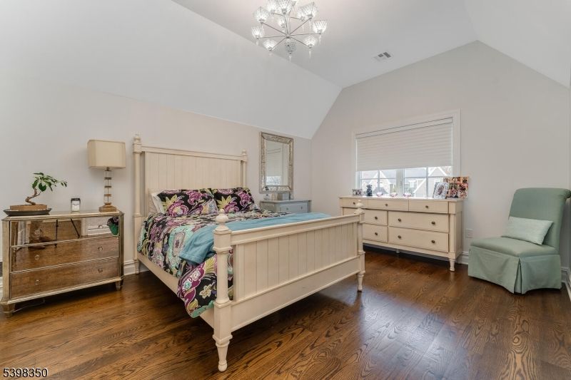 Bedroom, Interior, Pendant Lights, Wood Texture Flooring