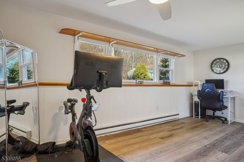 Fitness Equipment, Home Office, Interior, Wood Texture Flooring