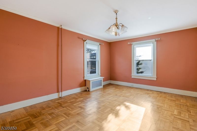 Empty room, Interior, Pendant Lights, Wood Texture Flooring