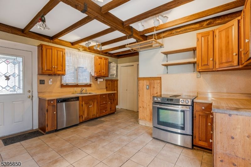Interior, Kitchen, Stainless Steel Appliances, Wooden Beams