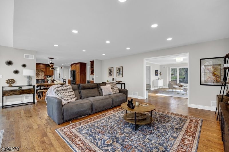 Dining room, Interior, Kitchen, Living room, Pendant Lights, Recessed Lighting, Wood Texture Flooring