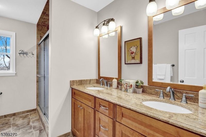 Bathroom, Dual Sink Vanities, Glass Shower, Interior