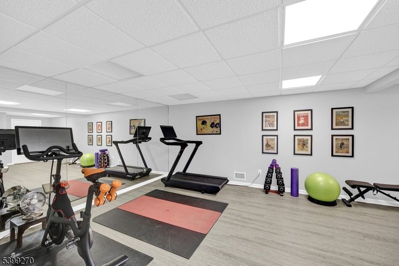Fitness Equipment, Interior, Recessed Lighting, Wood Texture Flooring