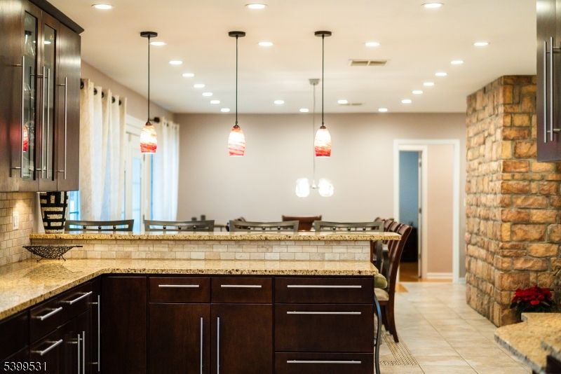 Interior, Pendant Lights, Recessed Lighting, Stone Walls