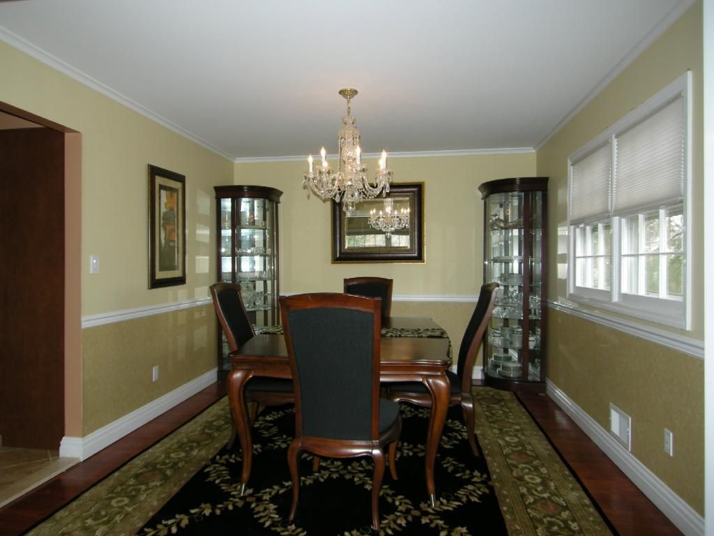 Chandelier, Dining room, Interior, Wood Texture Flooring