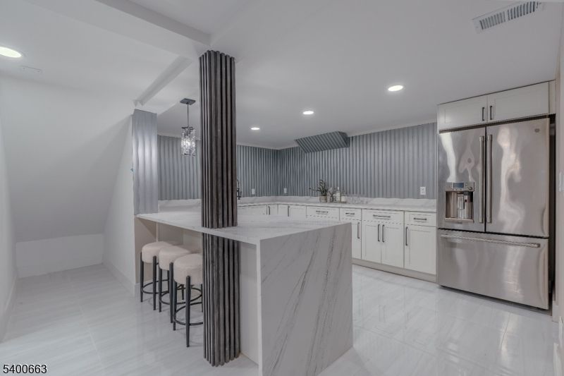 Interior, Kitchen, Pendant Lights, Recessed Lighting, Stainless Steel Appliances