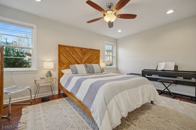 Bedroom, Home Office, Interior, Recessed Lighting, Wood Texture Flooring