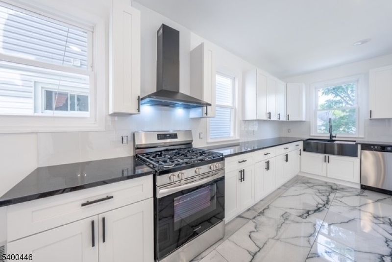 Interior, Kitchen, Marble, Recessed Lighting, Stainless Steel Appliances