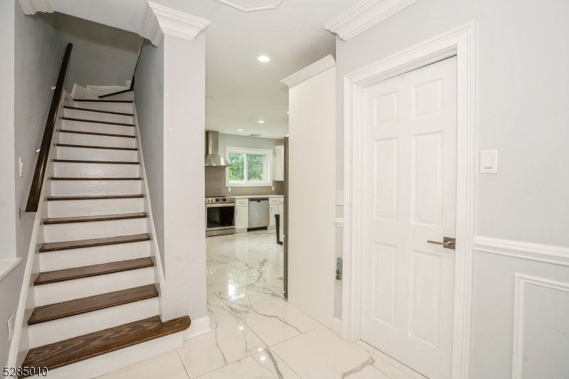 Interior, Kitchen, Marble, Recessed Lighting, Stainless Steel Appliances