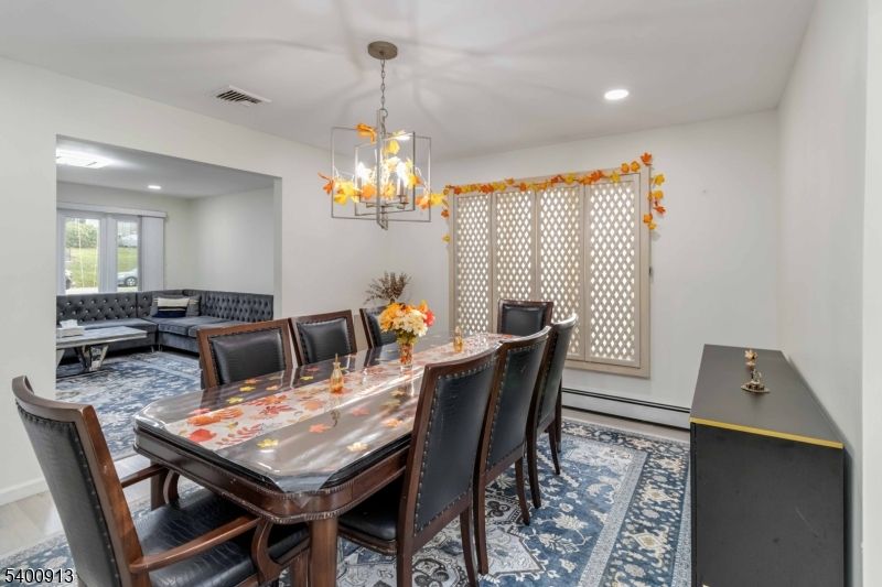Chandelier, Dining room, Interior, Recessed Lighting