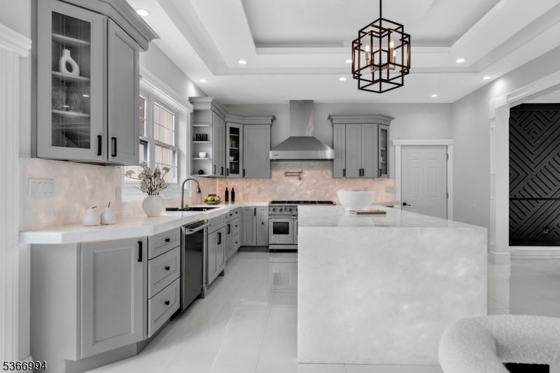 Interior, Kitchen, Pendant Lights, Recessed Lighting, Stainless Steel Appliances