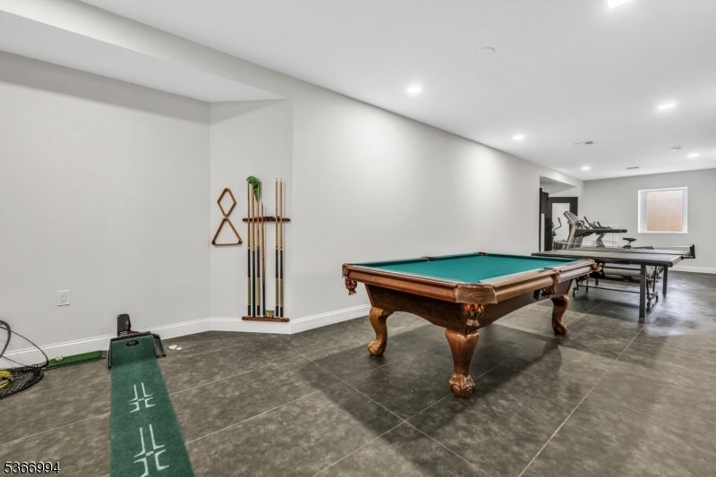 Billiard Table, Fitness Equipment, Game Room, Interior, Recessed Lighting