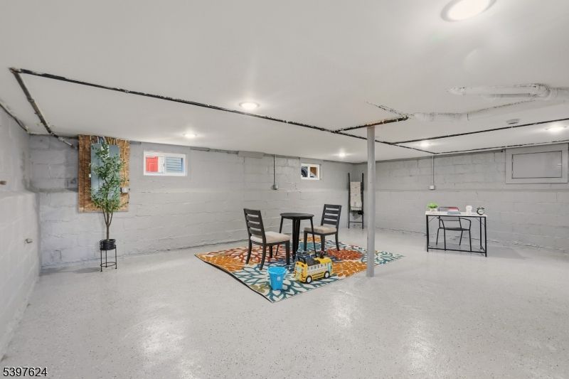 Garage, Interior, Recessed Lighting, Stone Walls