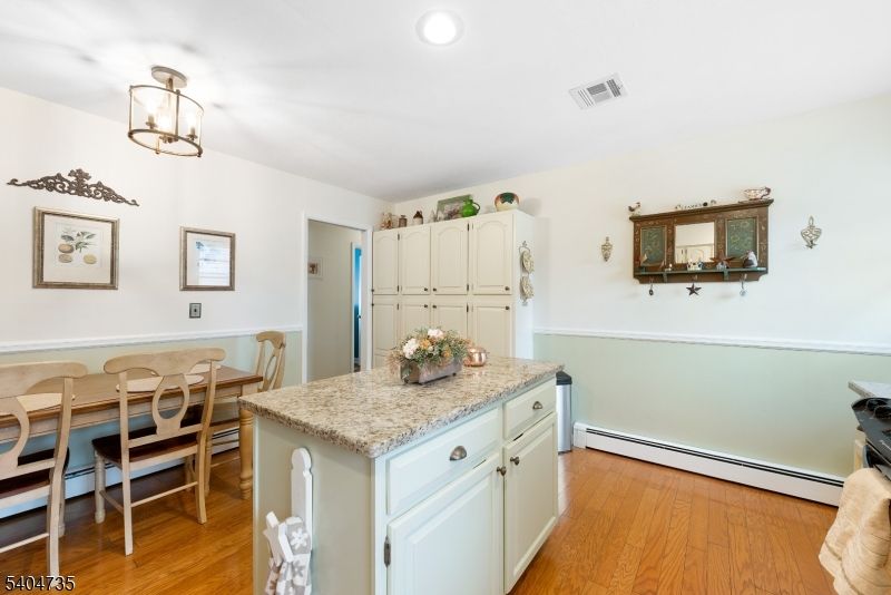 Dining room, Interior, Pendant Lights, Recessed Lighting, Wood Texture Flooring