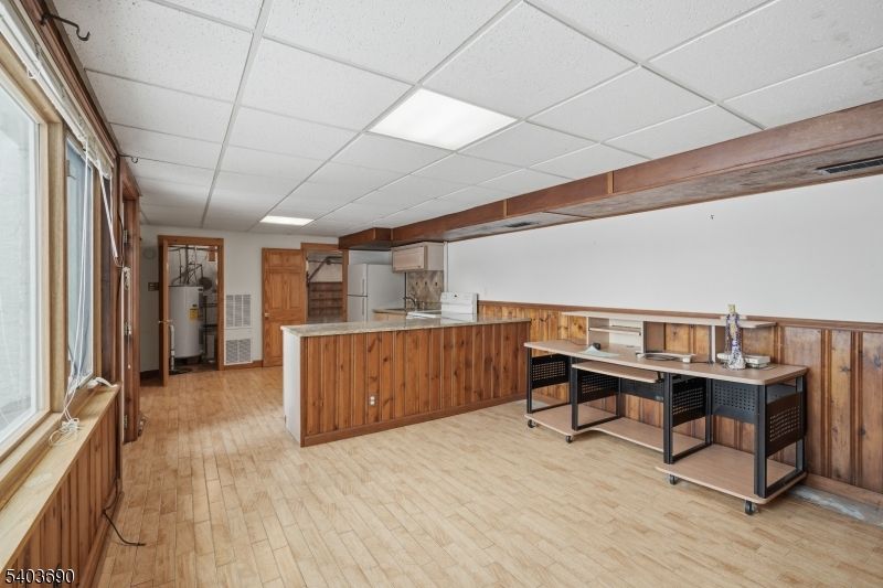 Interior, Kitchen, Recessed Lighting, Wood Texture Flooring