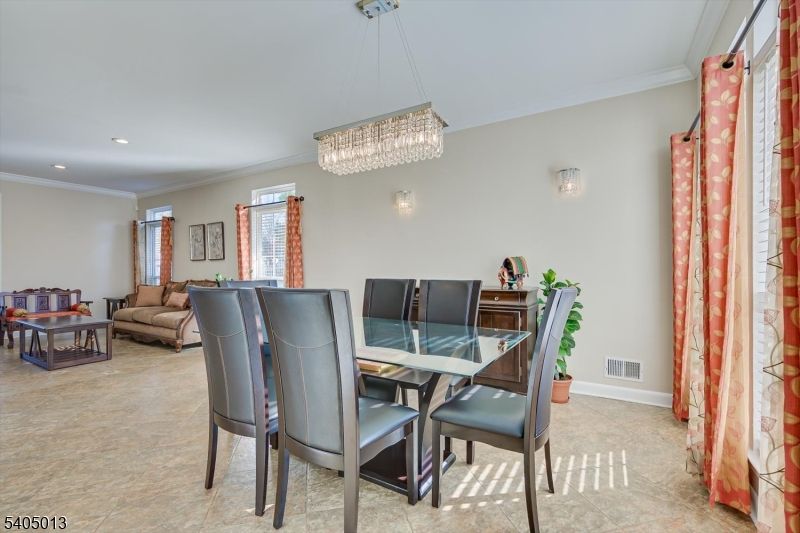 Chandelier, Dining room, Interior, Living room, Recessed Lighting