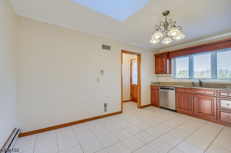 Chandelier, Interior, Kitchen, Stainless Steel Appliances