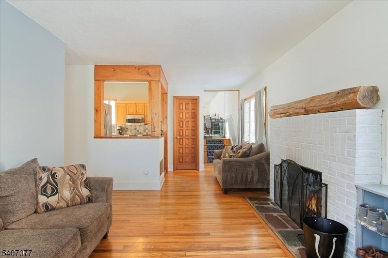 Fireplace, Interior, Living room, Stone Walls, Wood Texture Flooring