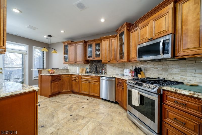 Interior, Kitchen, Pendant Lights, Recessed Lighting, Stainless Steel Appliances