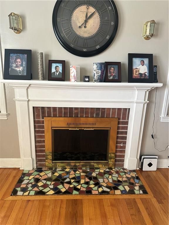 Fireplace, Interior, Wood Texture Flooring