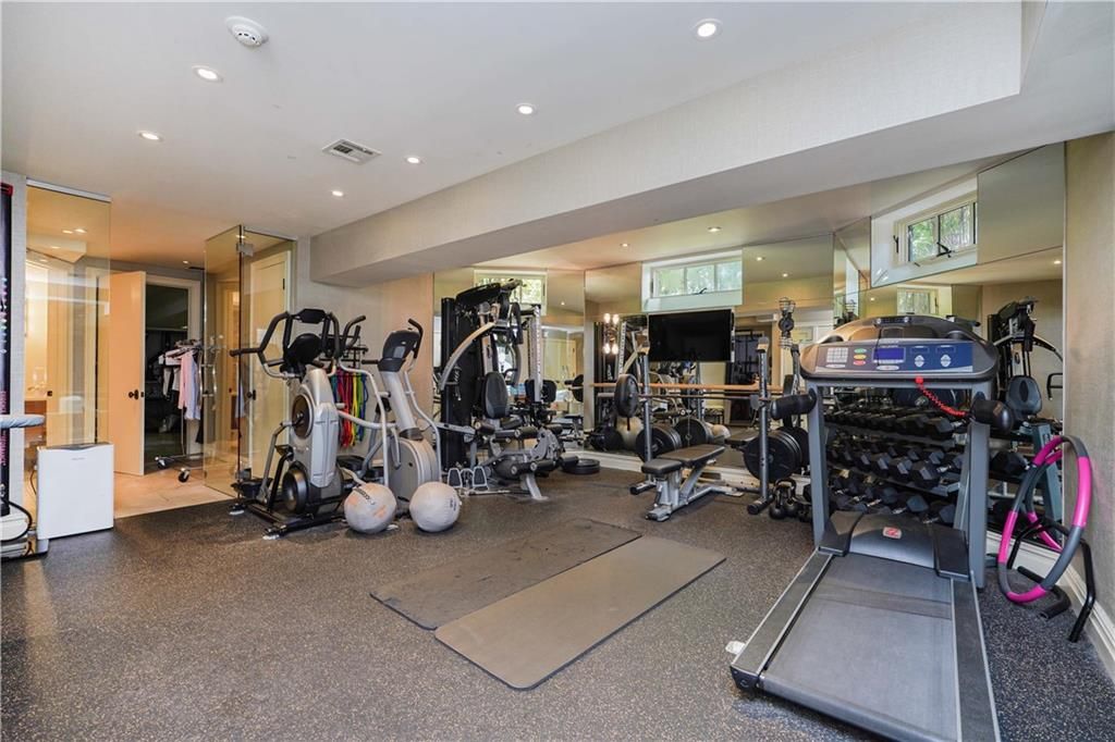 Fitness Equipment, Gym, Interior, Recessed Lighting