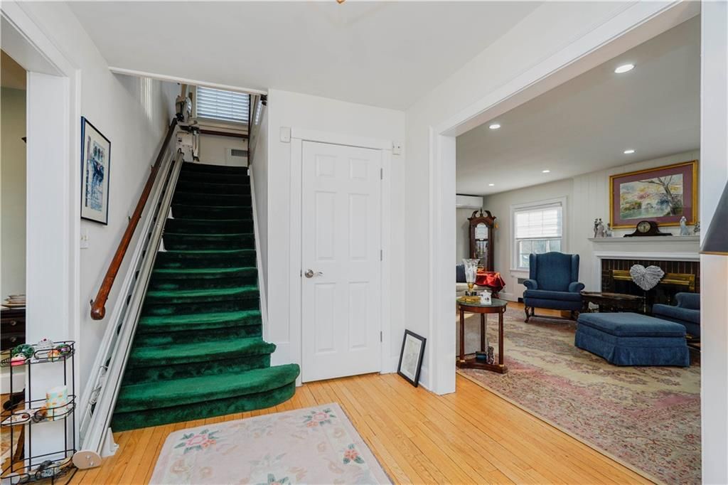 Fireplace, Interior, Recessed Lighting, Wood Texture Flooring